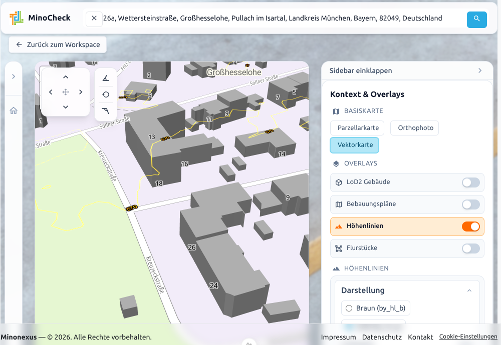 MinoCheck – Höhenlinien-Overlay